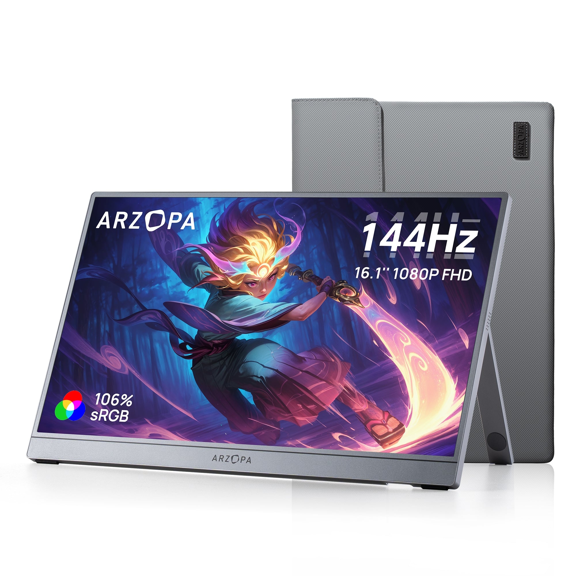 ARZOPA Z1FC グレー|16.1インチ 144Hz FHD ポータブルゲーミングモニター – ARZOPA/JP