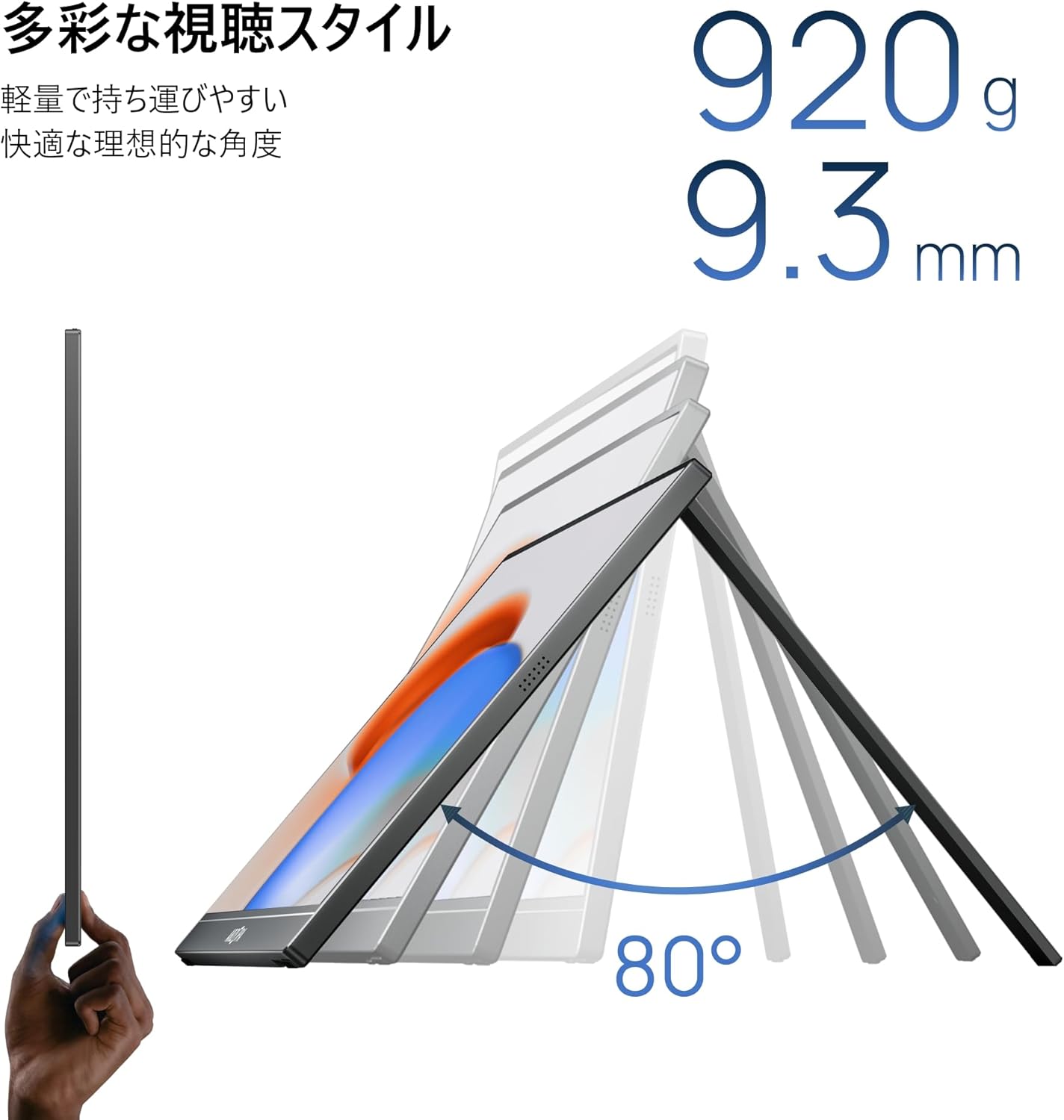 Arzopa A1M ポータブルノートパソコンモニター｜超薄型 1080P 17.3